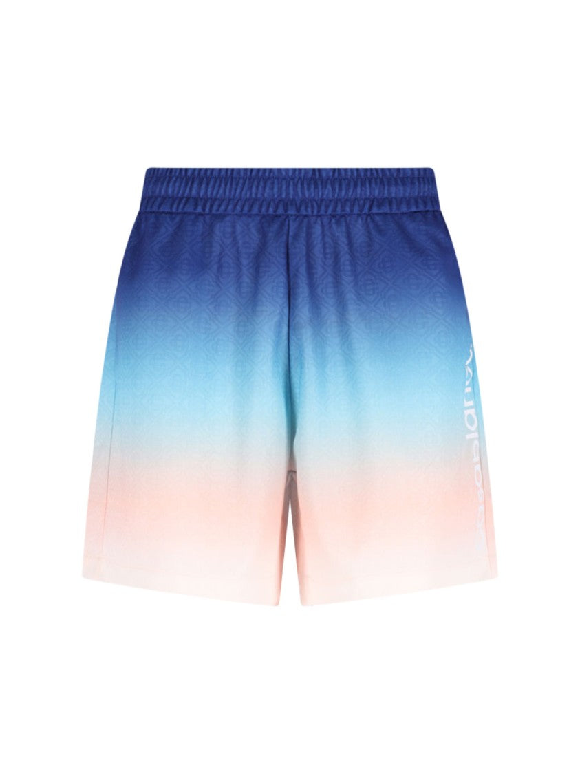 Casablanca Gradient Monogram Shorts With Elasticized Waistband