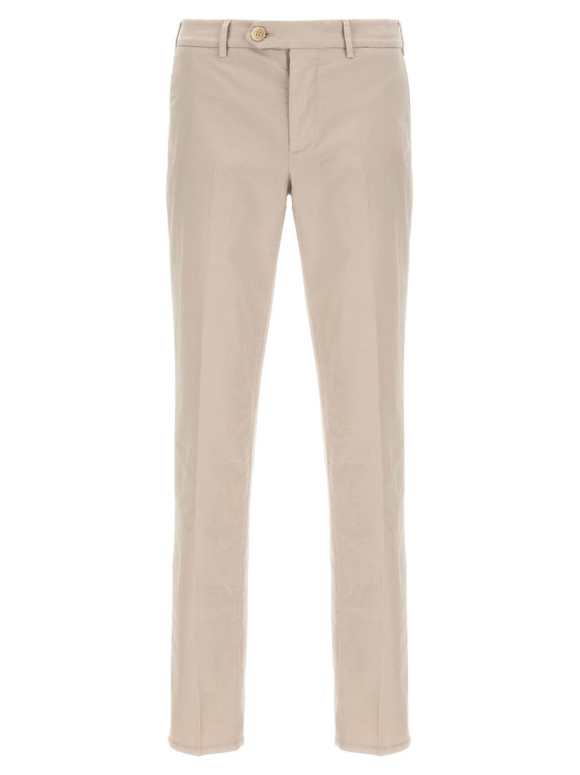 Brunello Cucinelli Garment-Dyed Cotton Chinos With Zip Closure