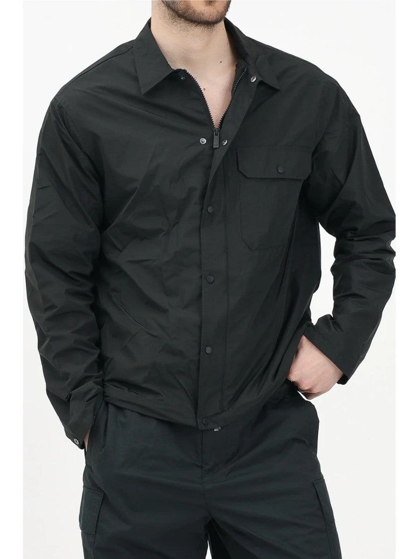 Armani Exchange Green Polyester Men Windbreaker Shirt