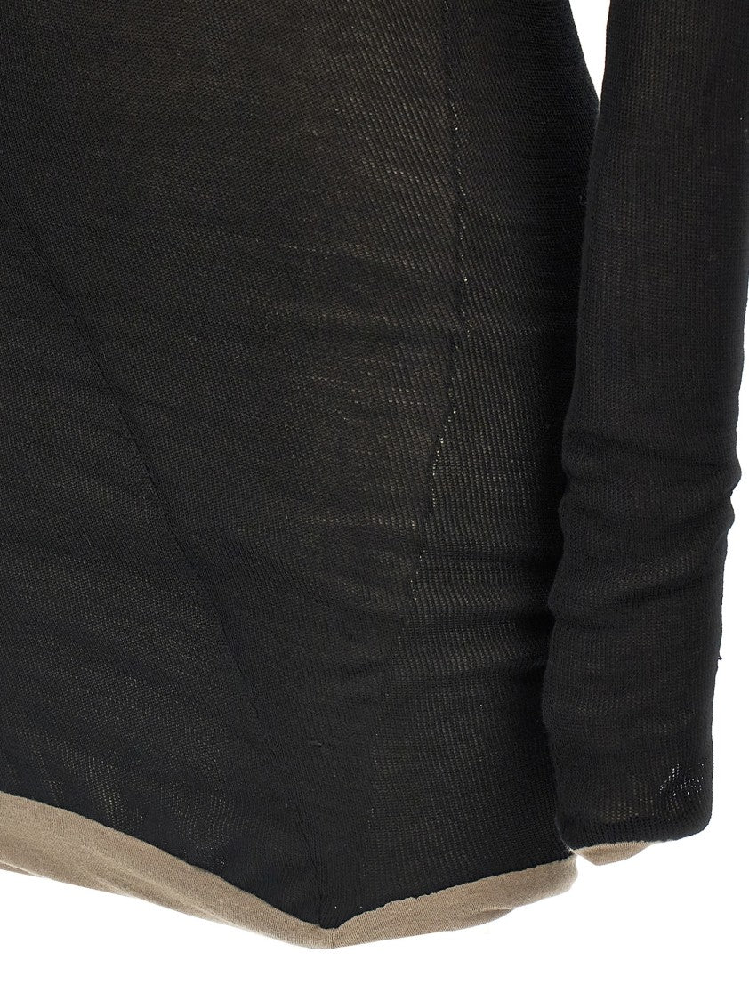 The Attico Two-Material Knit Mini Dress With Asymmetrical Hemline