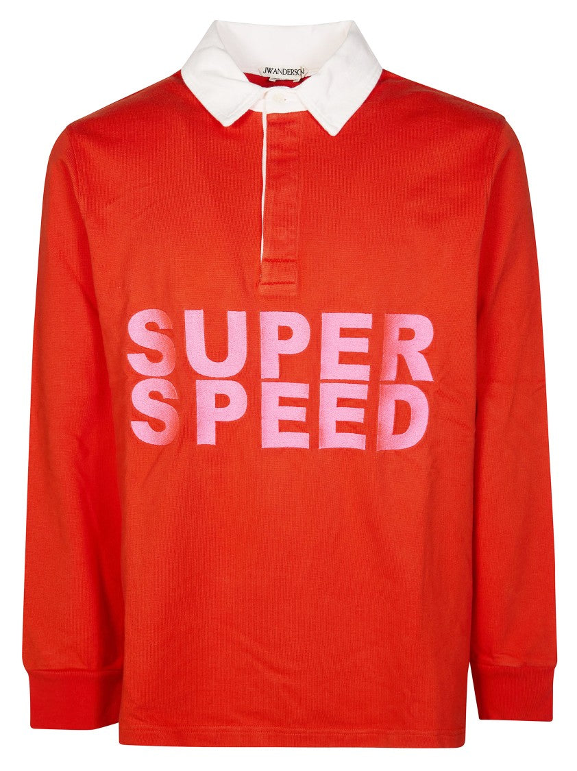 J. W. Anderson Super Speed Graphic Long-Sleeve Rugby Polo
