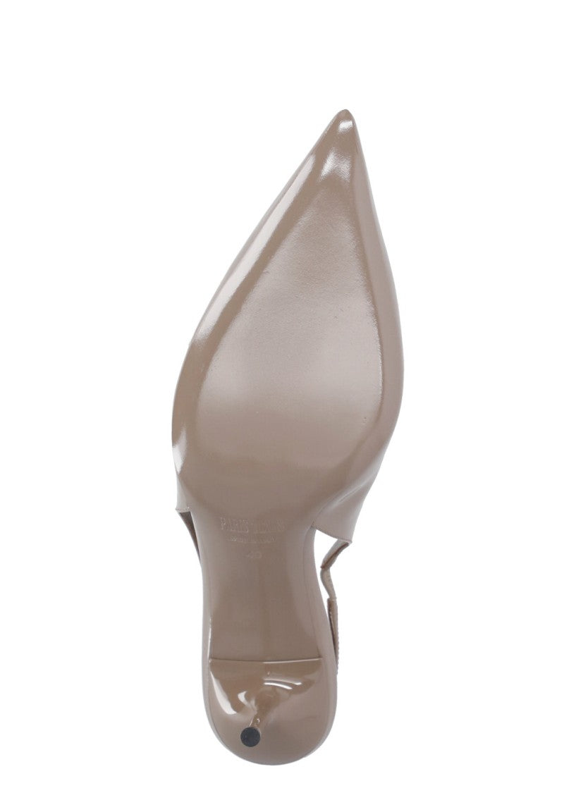 Paris Texas Pointed Arrow Toe Slingback In Glossy Patent Finish