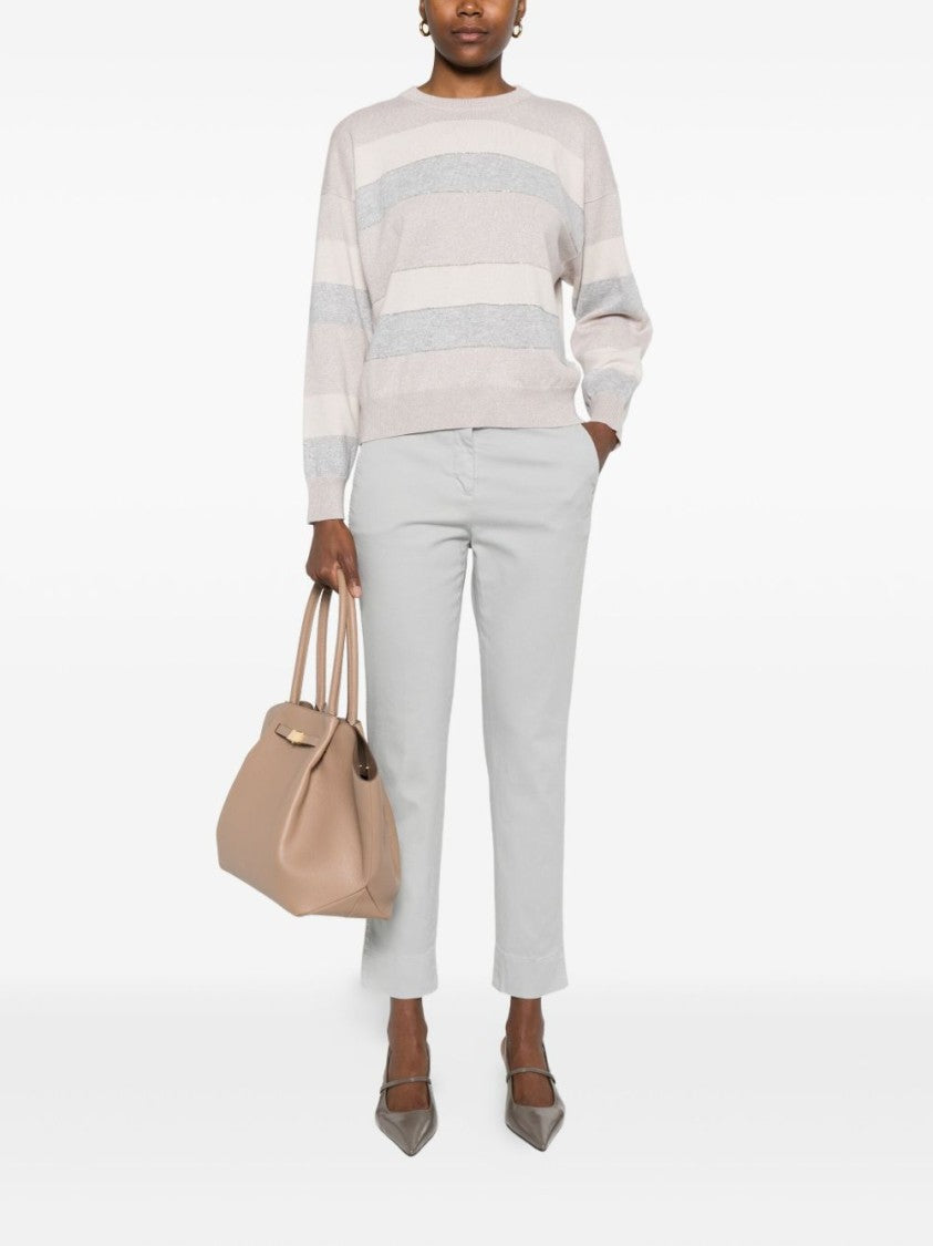 Peserico Textured Knit Sweater With Subtle Stripes