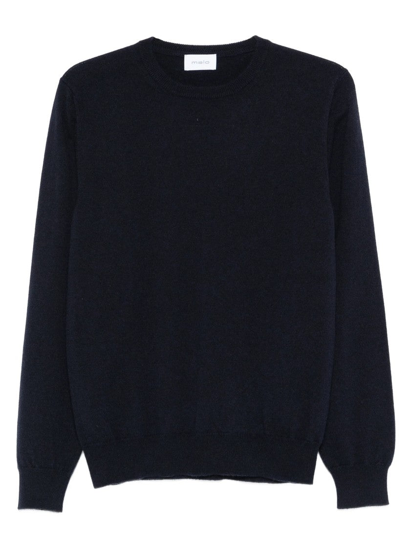 Malo Classic Crew Neck Sweater In Soft Cashmere