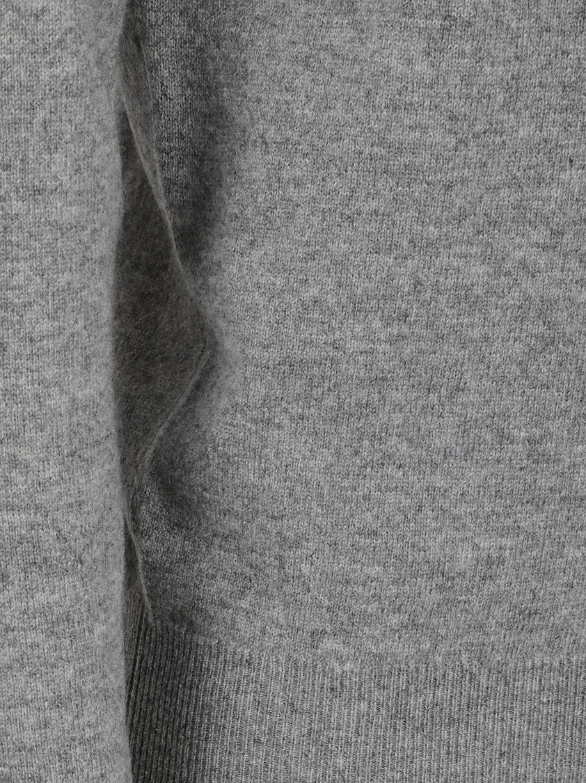 Zegna Crew Neck Cashmere Sweater With Ribbed Detailing