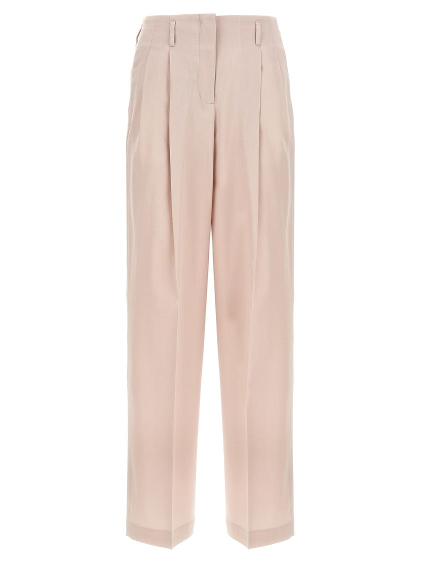 Golden Goose Wide-Leg Wool Pants With Pleats And Pockets