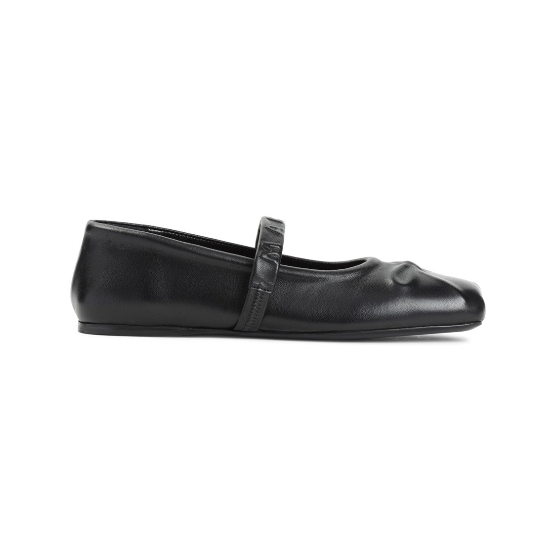 Marni Black Ovine Leather Mary Jane Ballerinas