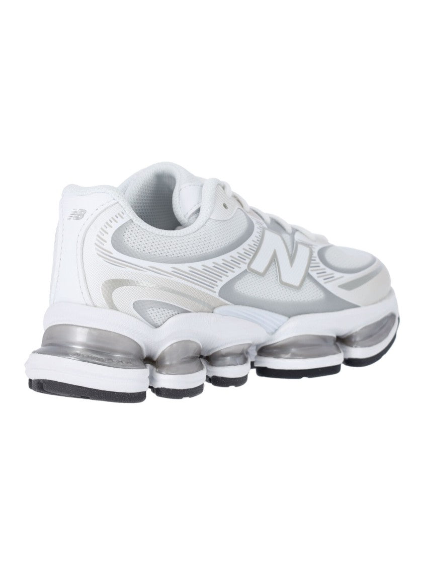 New Balance White 2000 Fabric Mesh Sneakers
