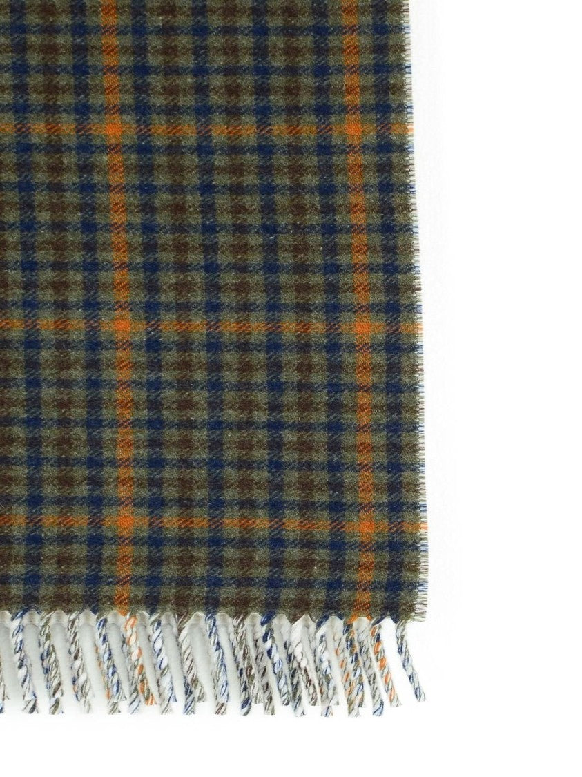 Autry Tartan Check Wool Blanket With Stitched Logo