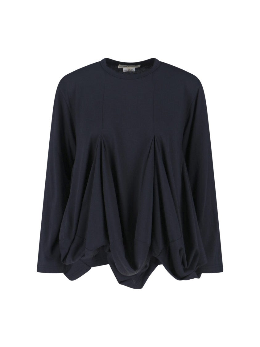 Comme Des Garçons Black Pleated Textured Fabric Top