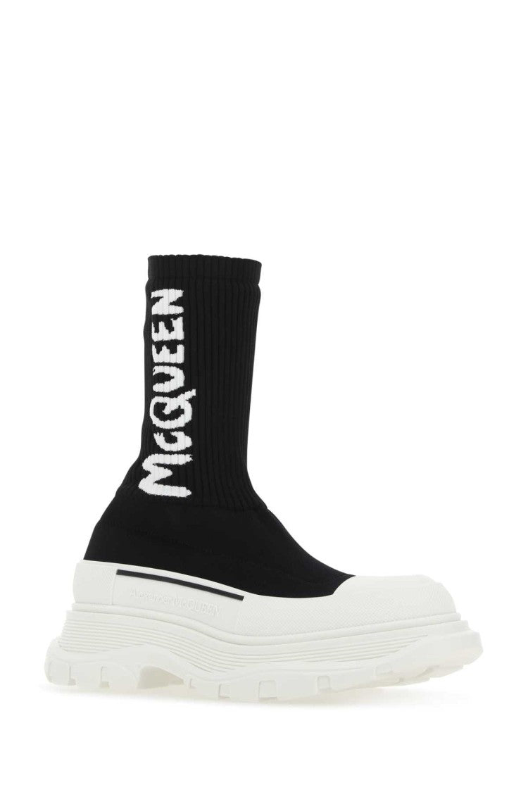 Alexander Mcqueen Black Stretch Nylon Tread Slick Sneakers