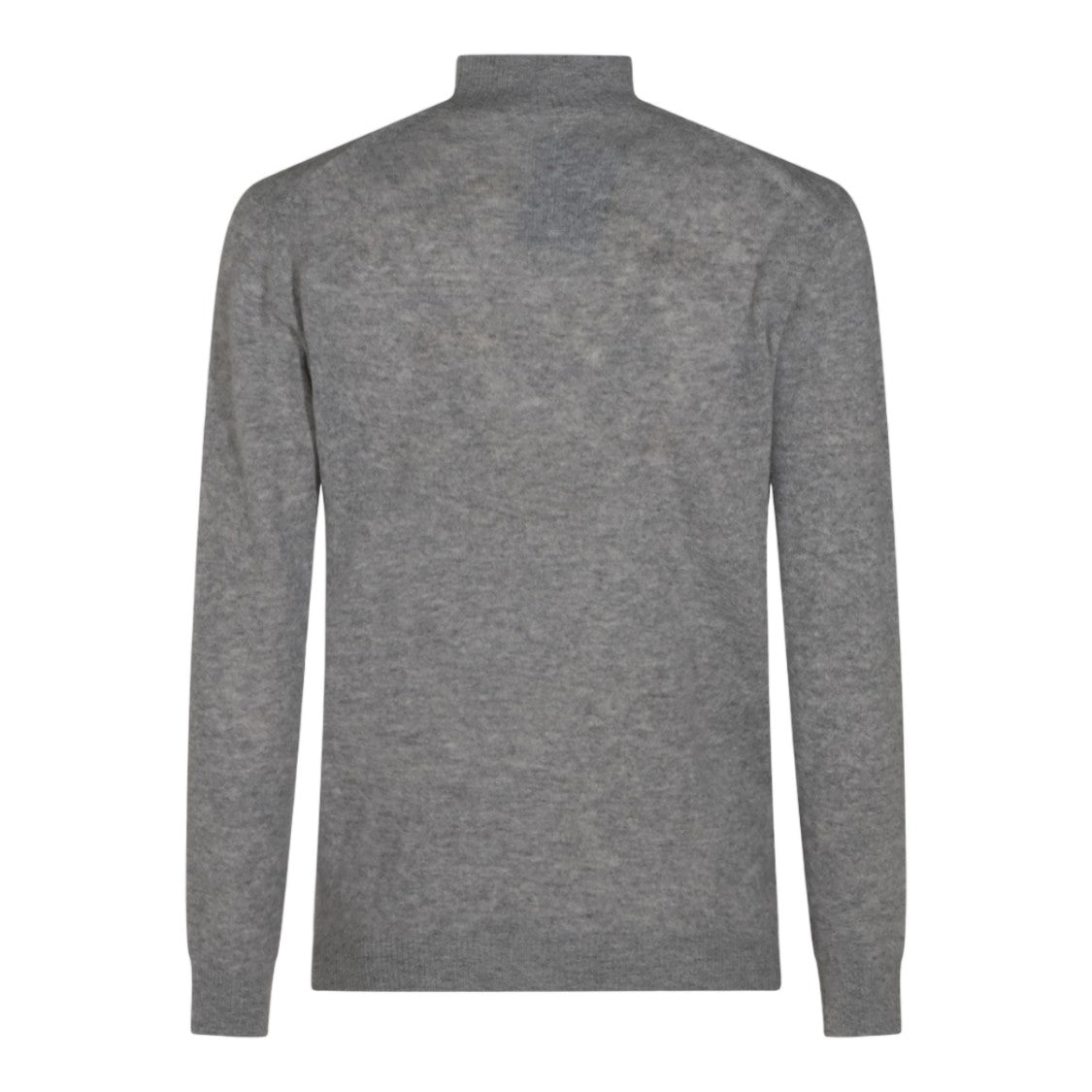 Altea Fine-Knit Grey Ribbed Mock Neck Sweater