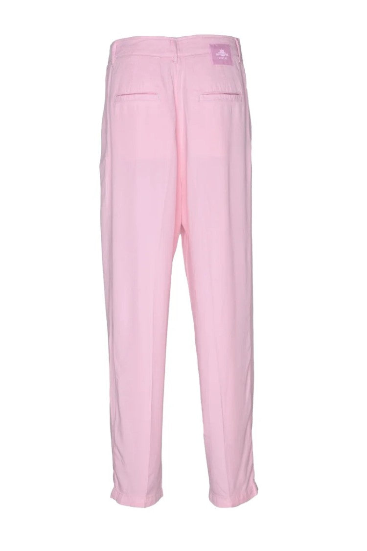 Replay Relaxed-Cropped Pants With Fluid Drape In Soft Lyocell