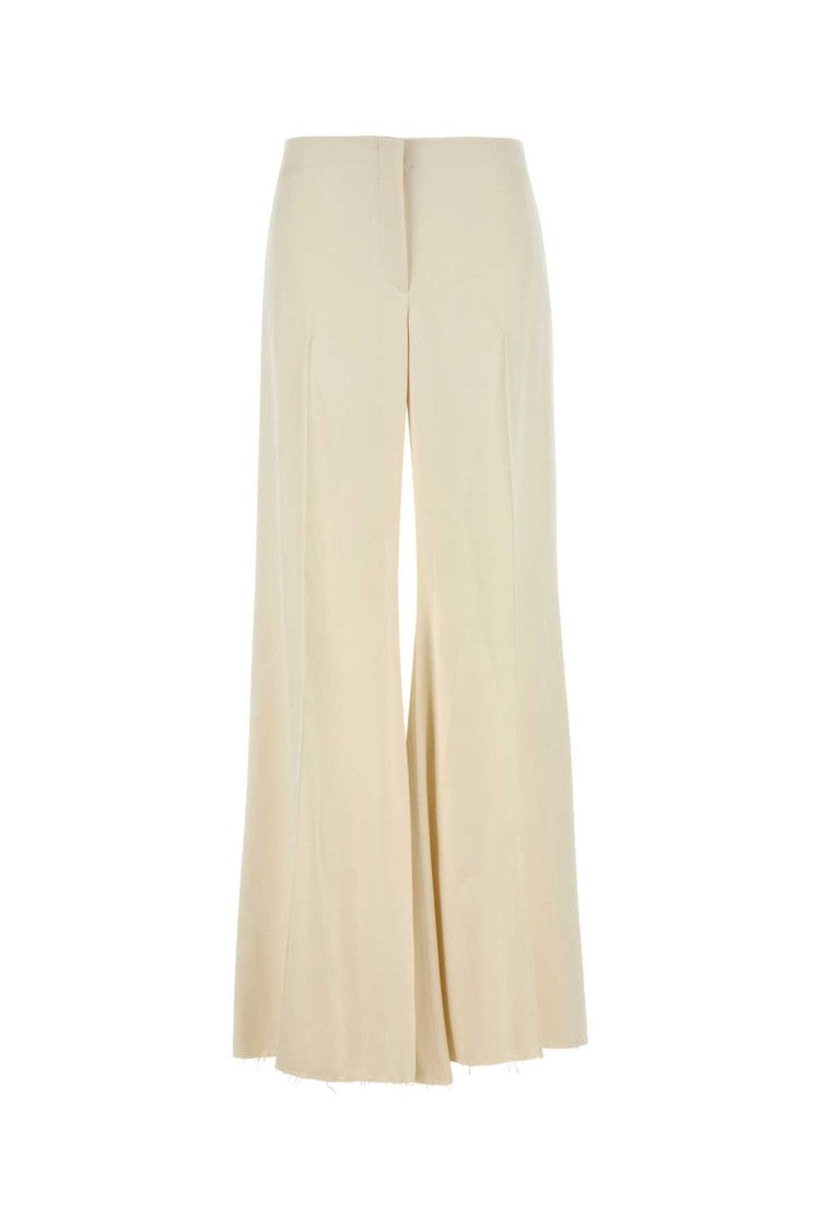 Alexander Mcqueen Cream Satin Wide-Leg Pant