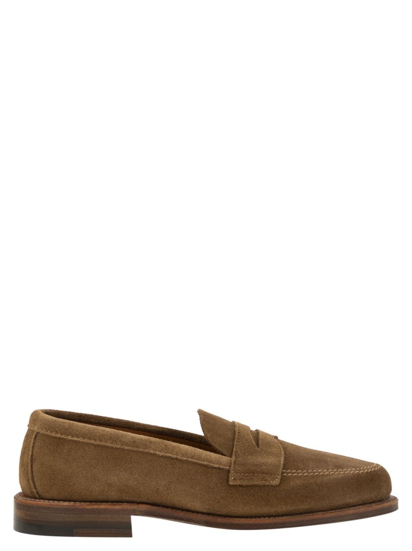 Alden Brown Suede Moccasin With Handcrafted Detailing