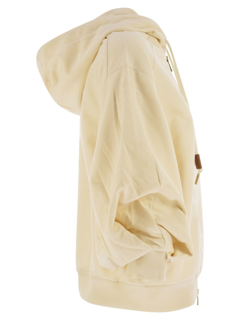 Moncler Cotton Sweatshirt With Hood And Zip