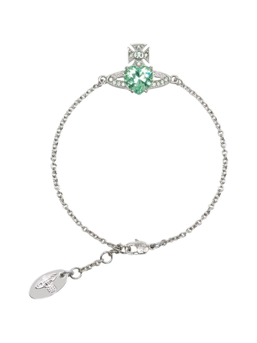 Vivienne Westwood Heart-Shaped Mint Green Gemstone Bracelet