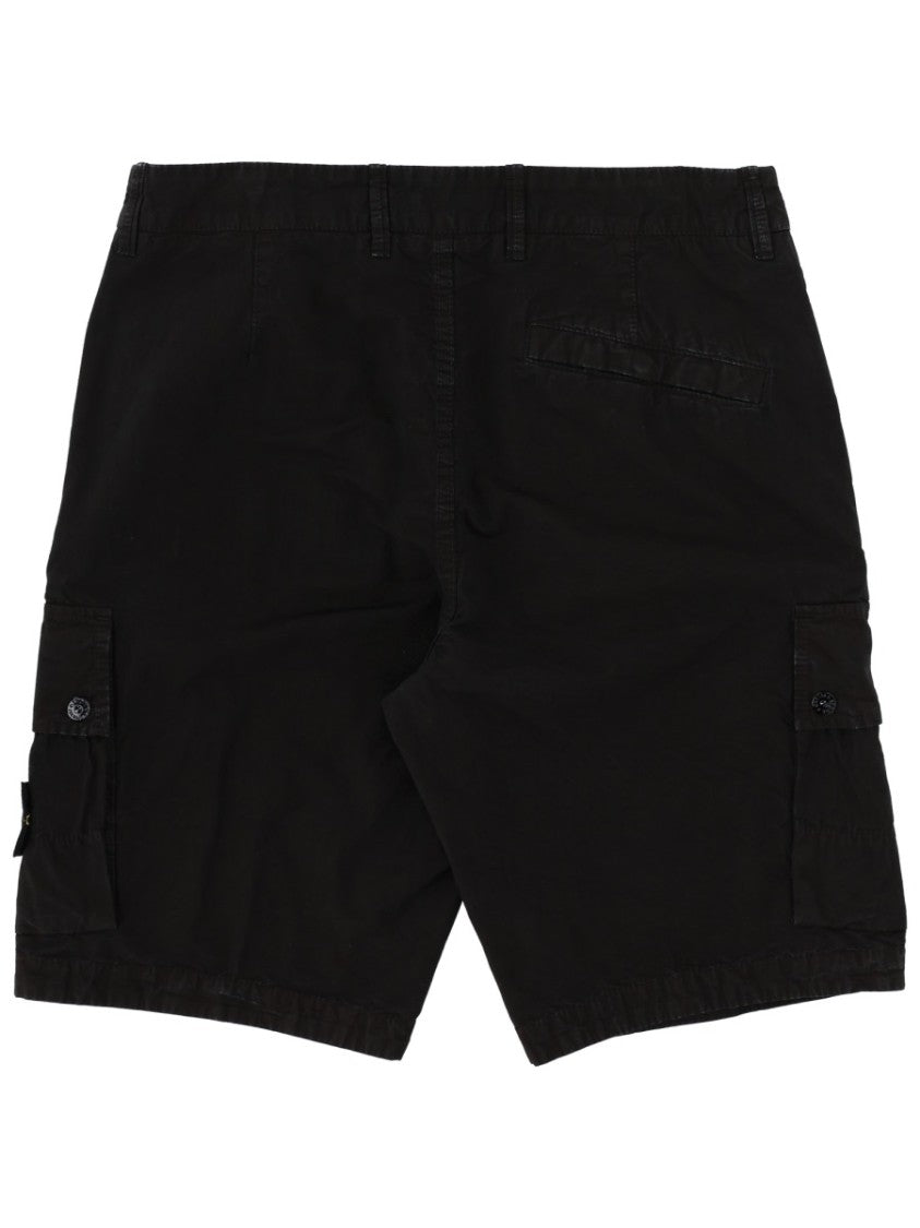 Stone Island Cargo Straight Logo Cotton Shorts