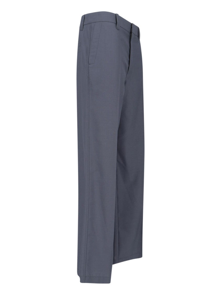 Lemaire Gray Tailored Wool Blend Straight Trousers