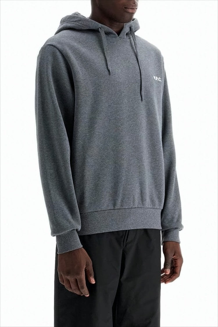 A.P.C. Grey Cotton Hoodie With Subtle Branding
