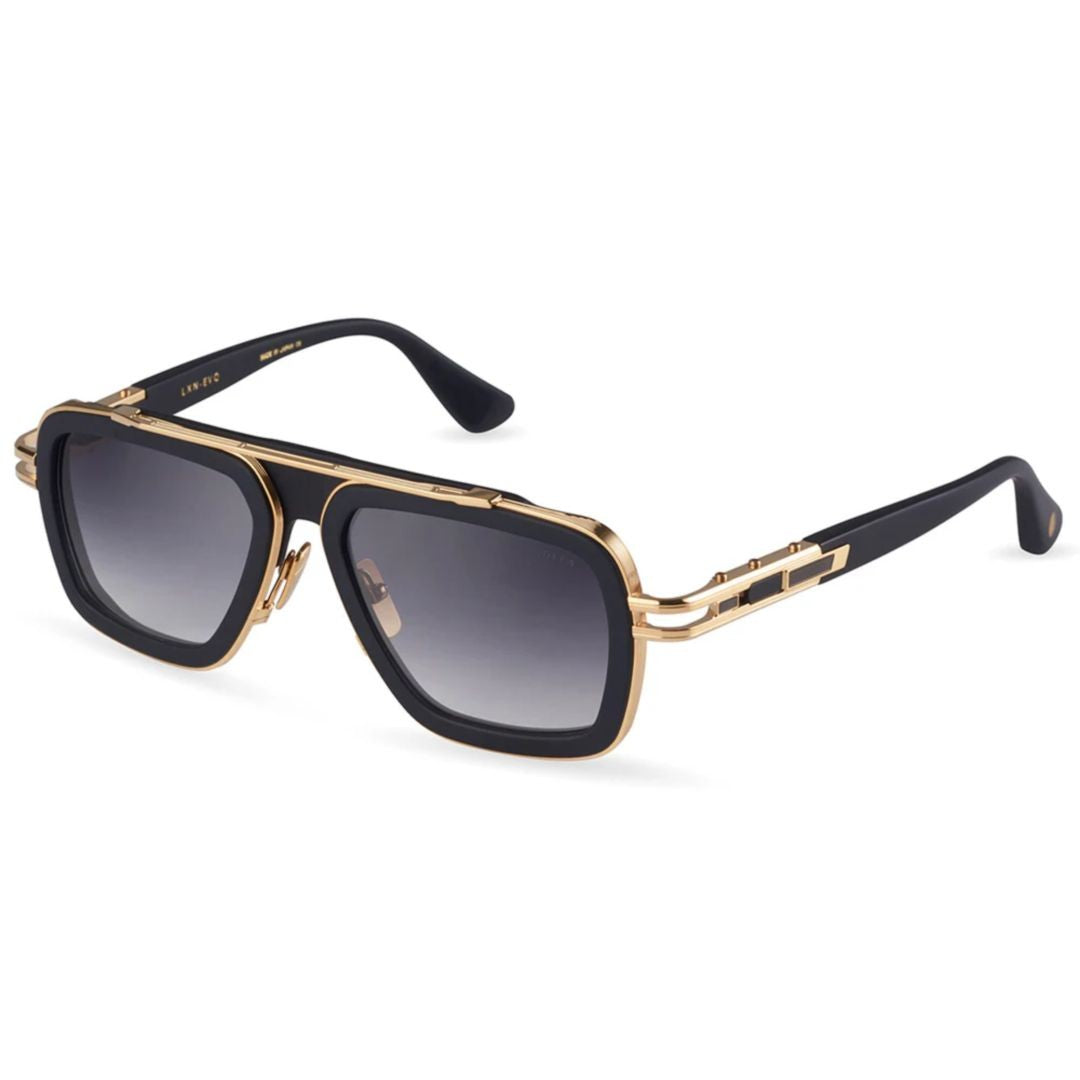Dita Lxn-Evo Geometric Square Frame Sunglasses With Gold Accents