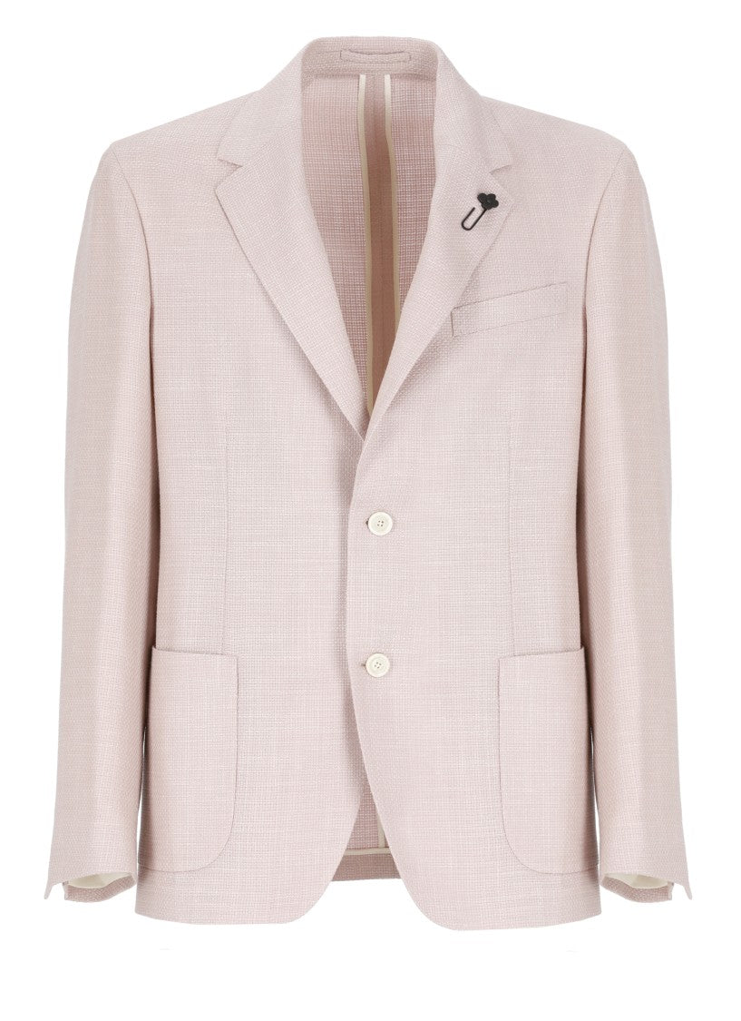 Lardini Pink Wool Blend Jacket