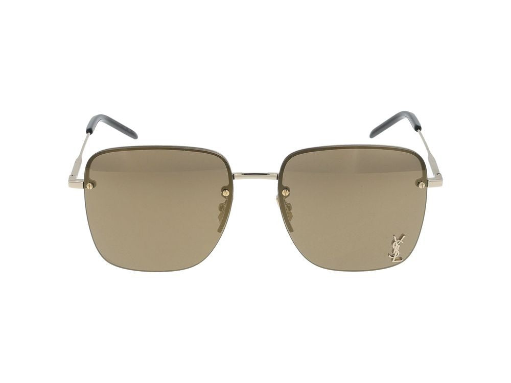 Saint Laurent Gold Sl 312 M Metal Oversized Square Sunglasses