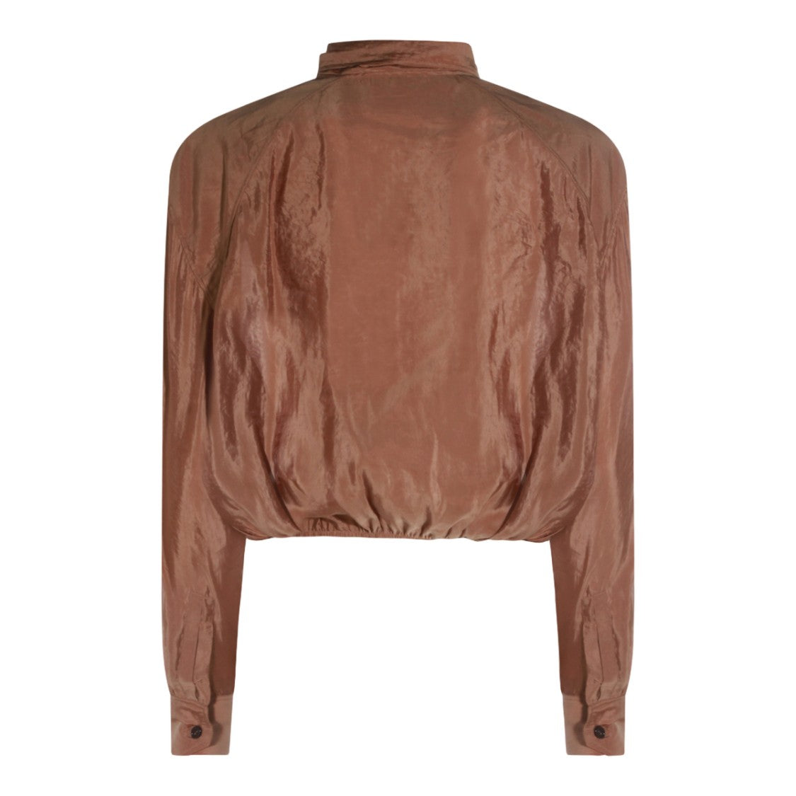 Saint Laurent Bow Tie Detail Brown Blouse