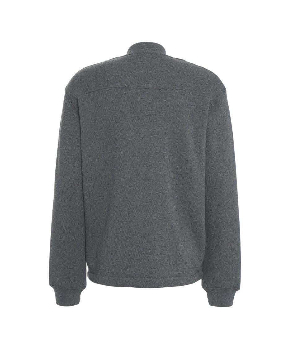 Closed Minimalist Zip-Up Sweatshirt With High Collar And Logo Detail