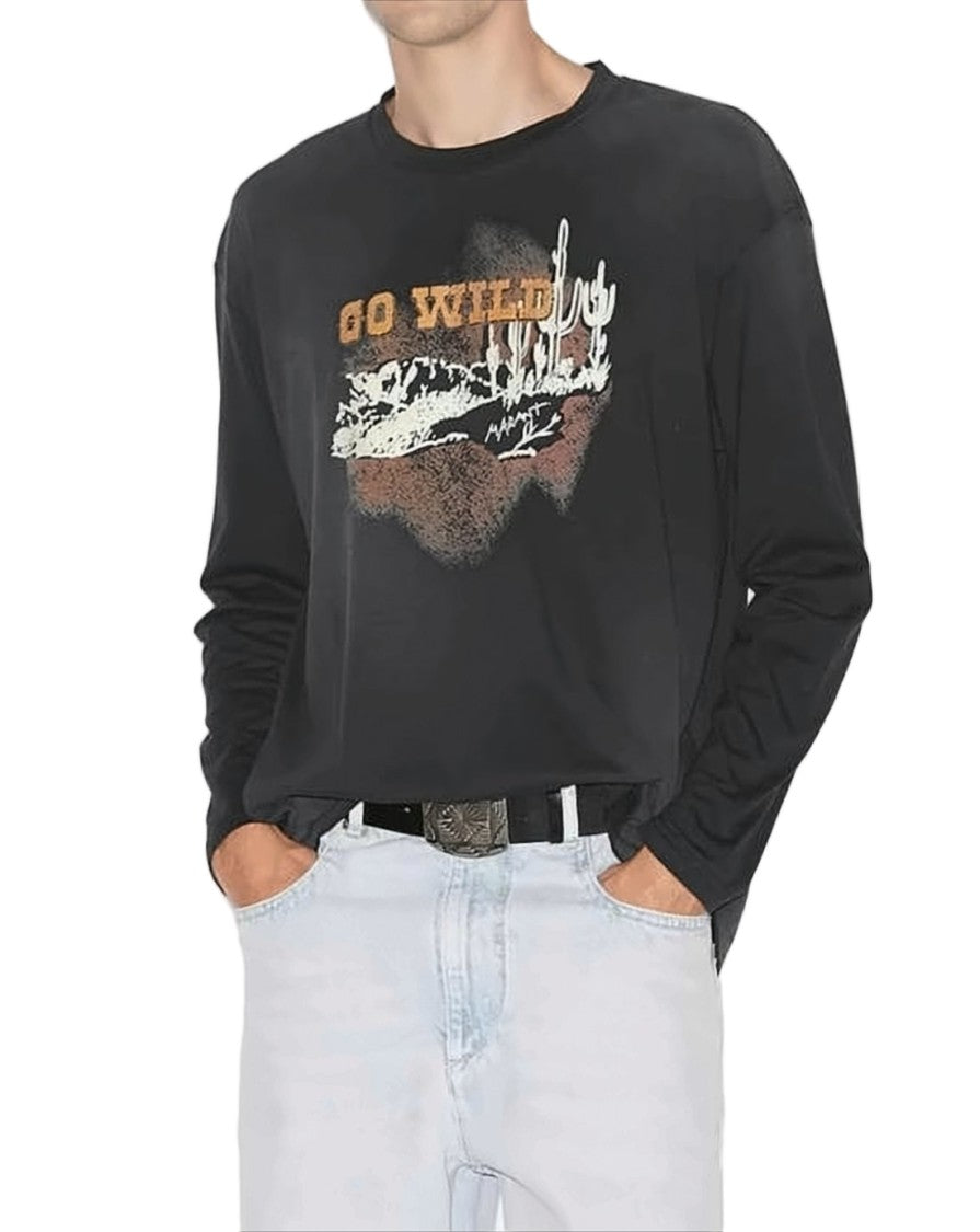 Isabel Marant Relaxed-Fit Black Long-Sleeve T-Shirt