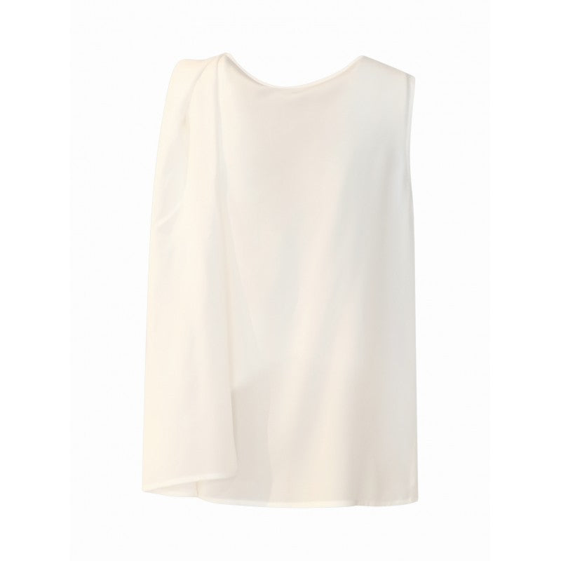 P.A.R.O.S.H. Sweet Ivory Crepe De Chine Blouse