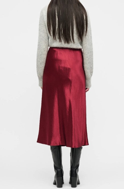 Max Mara Shiny Satin Flared Midi Skirt