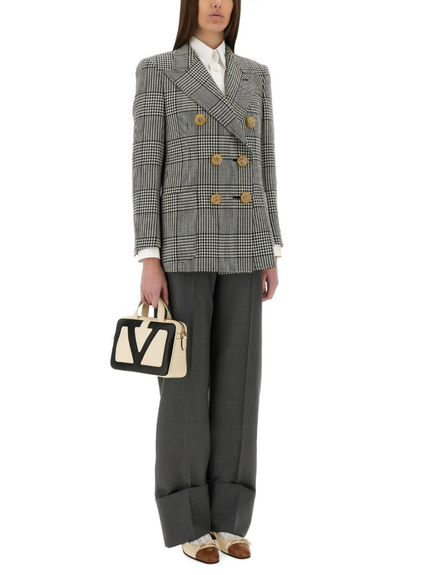Valentino Straight Wide-Leg Virgin Wool Pants