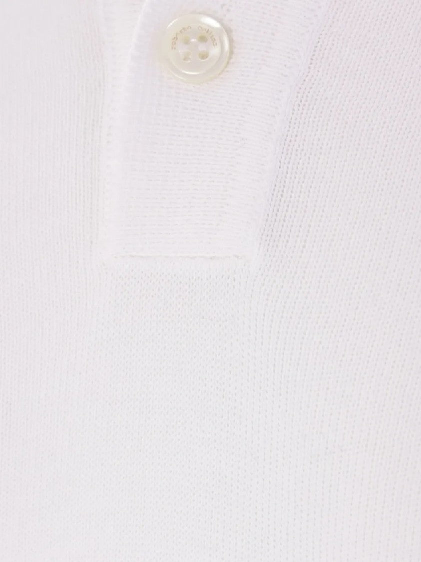 Roberto Collina Short-Sleeved Knit Polo With Buttoned Placket