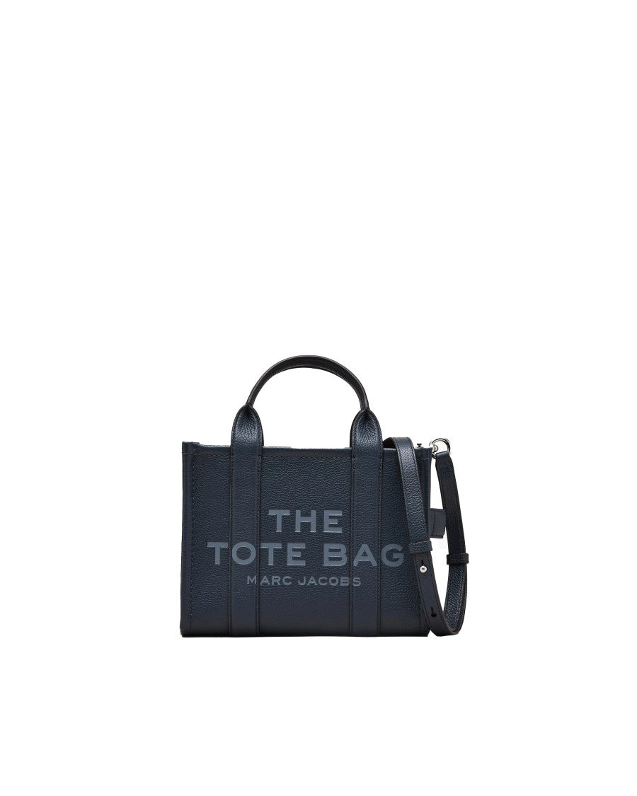 Marc Jacobs Structured Blue Sea Leather Small Tote With Adjustable Strap