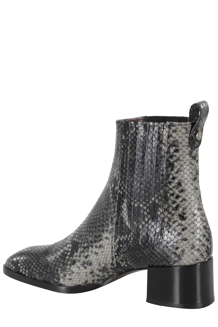 Roberto Festa Stylish Python Leather Ankle Boots
