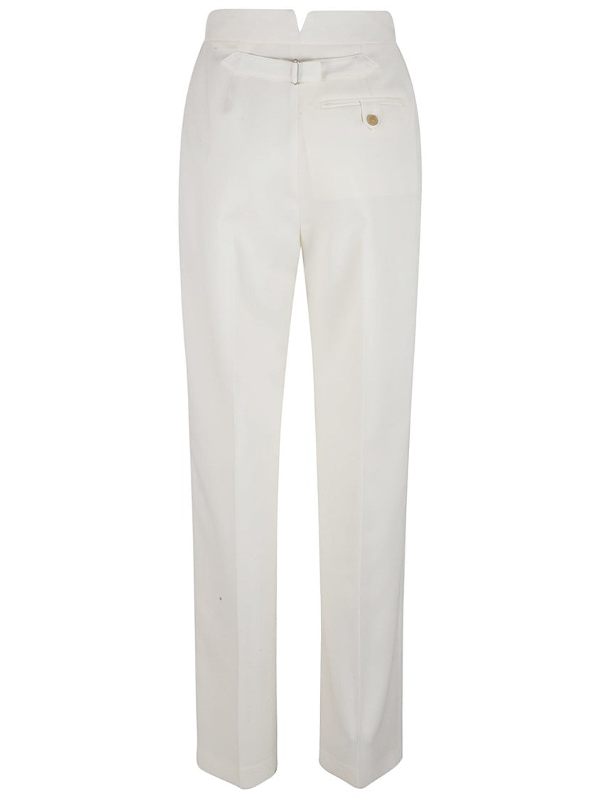 Alexander Mcqueen Tailored White Trousers With Design