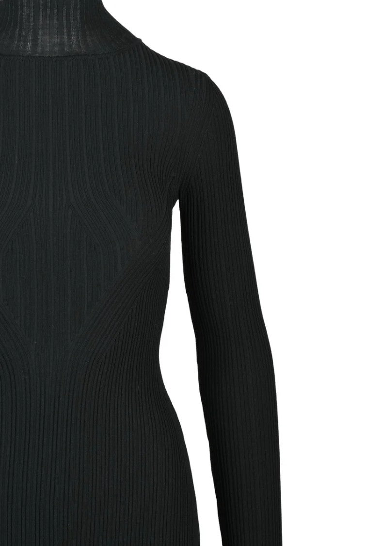 Sportmax Long Knit Dress - Black