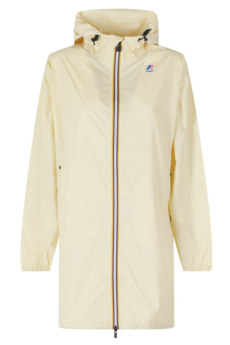 K-Way Yellow Le Vrai 4 0 Eiffel East Hooded Nylon Raincoat