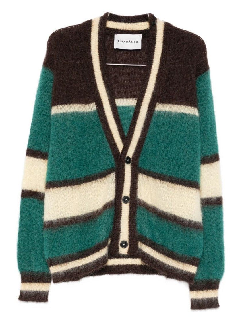 Amaranto Relaxed Fit V-Neck Button-Down Sweater