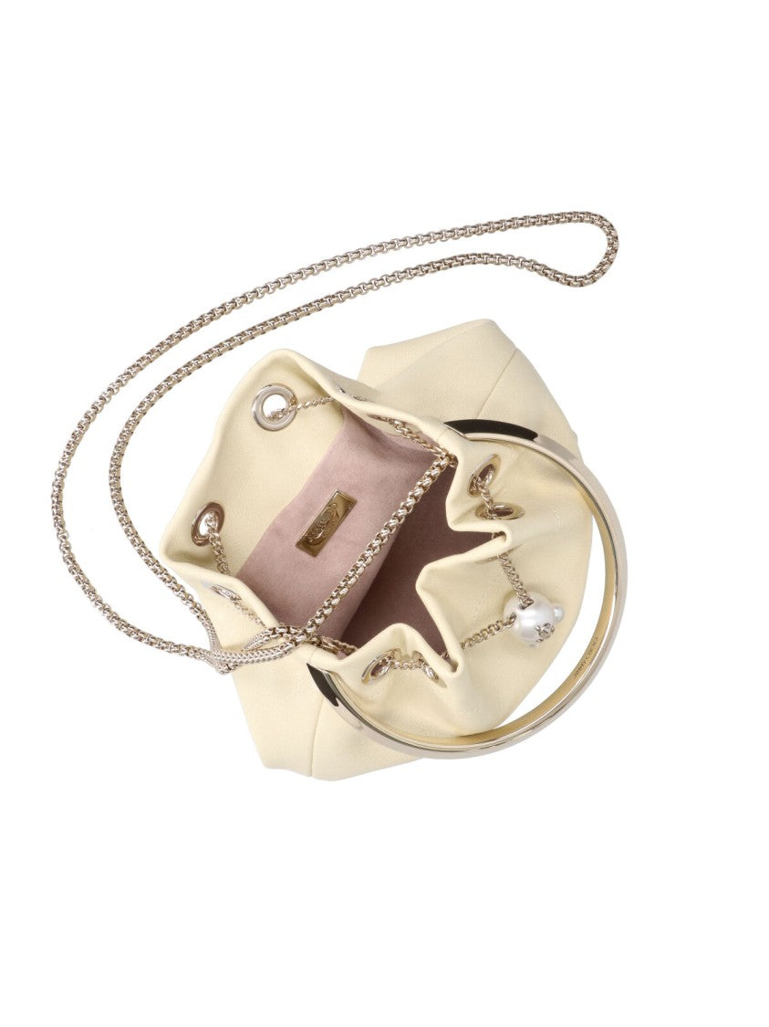 Jimmy Choo Soft-Structured Drawstring Bag With Pearl Accents