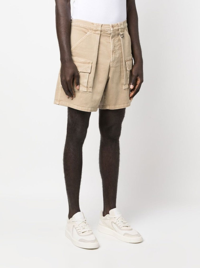 Moschino Ecru Cotton Cargo Shorts