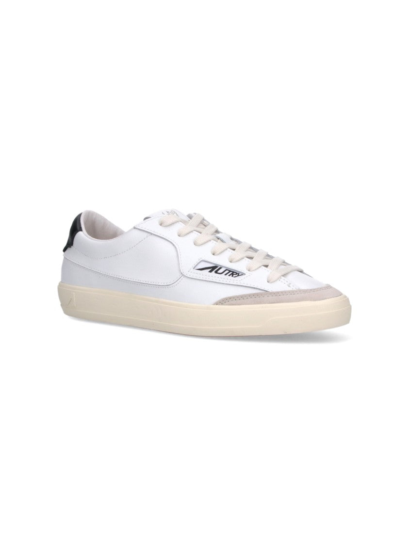 Autry White Windscape Black Tab Leather Sneakers