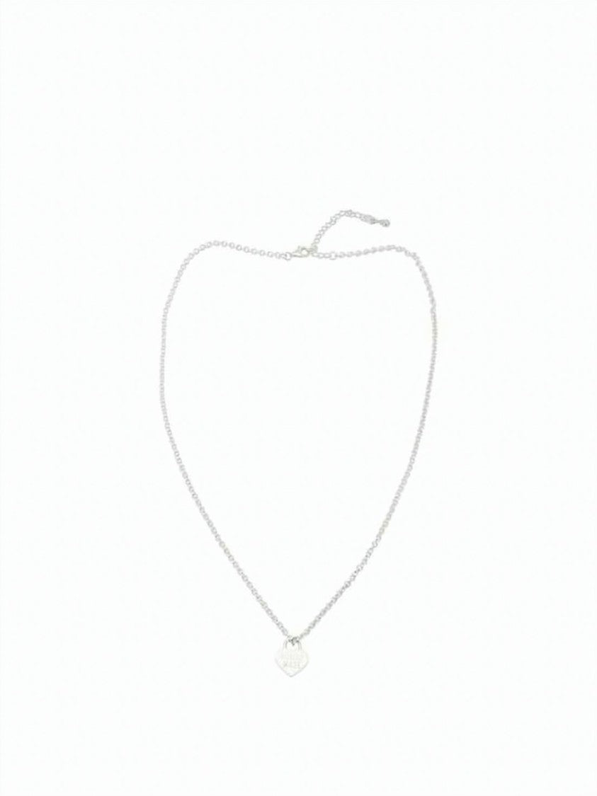 Humanmade Heart-Shaped Pendant Silver Necklace With Adjustable Clasp