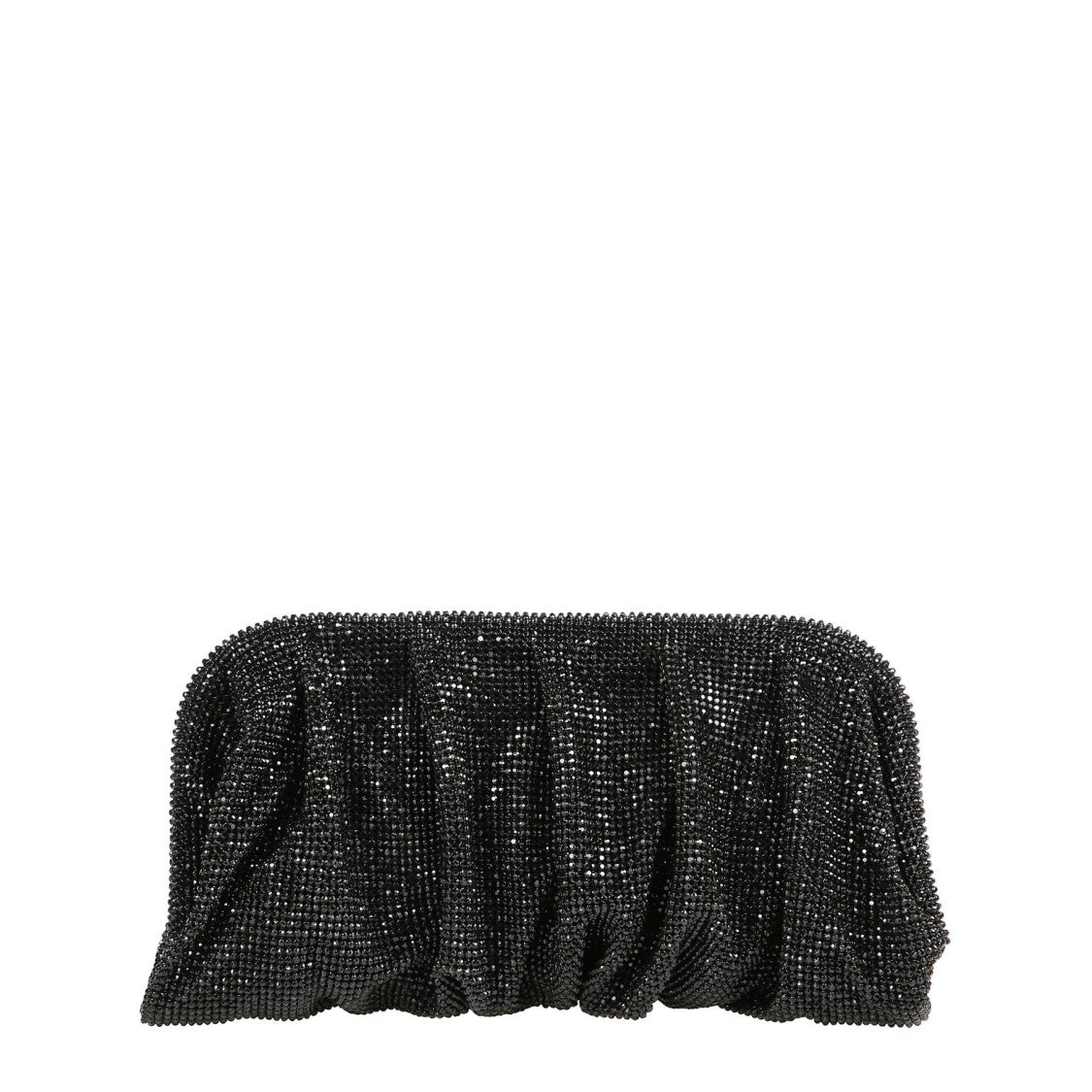 Benedetta Bruzziches Gathered Beaded Clutch Handbag With Structured Frame