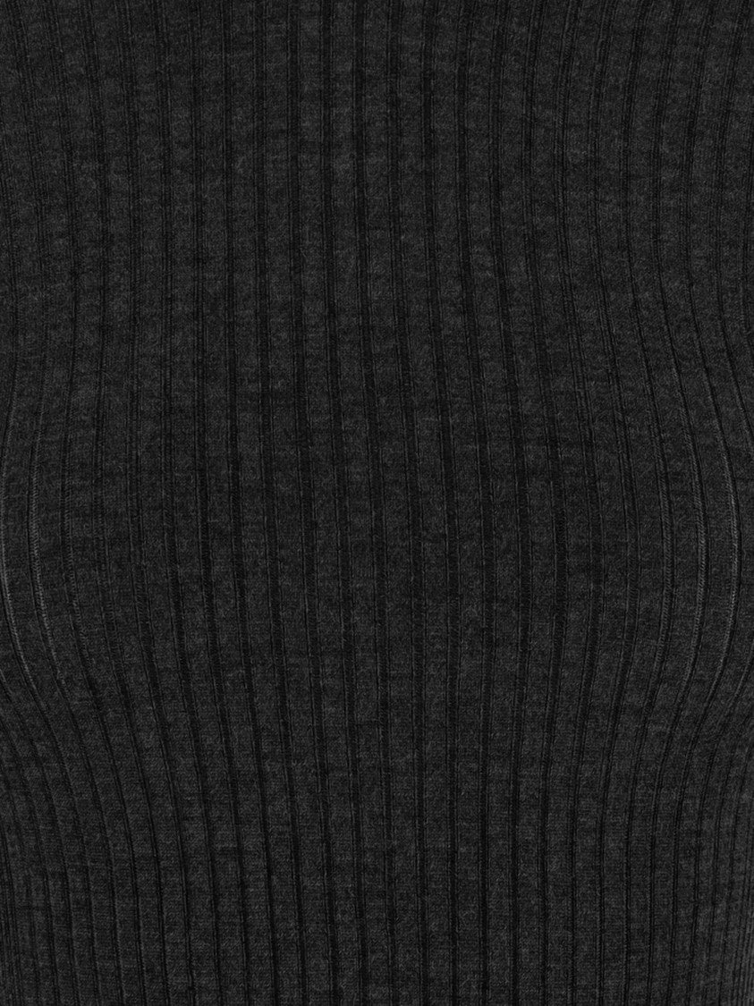 Sa Su Phi Black Ribbed Fitted High Neck Sweater
