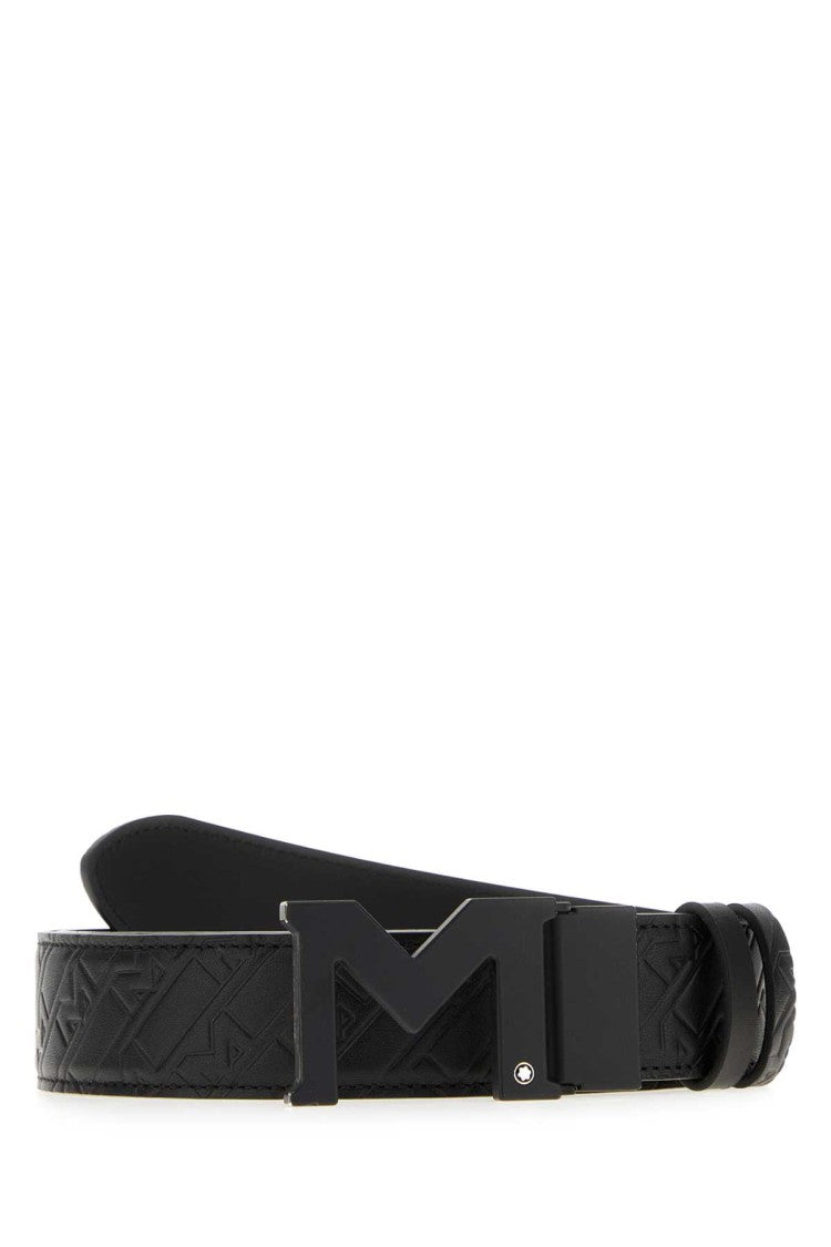 Montblanc Black Leather Reversible Belt