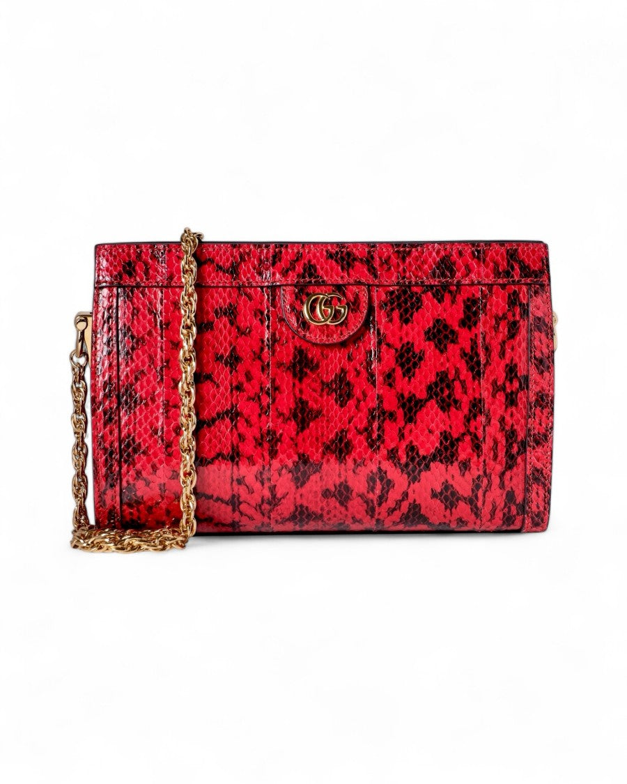 Gucci Ophidia Red Python Shoulder Bag