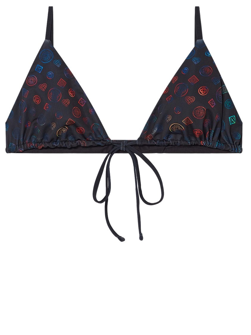 Casablanca Triangle Bikini Top With Signature Monogram