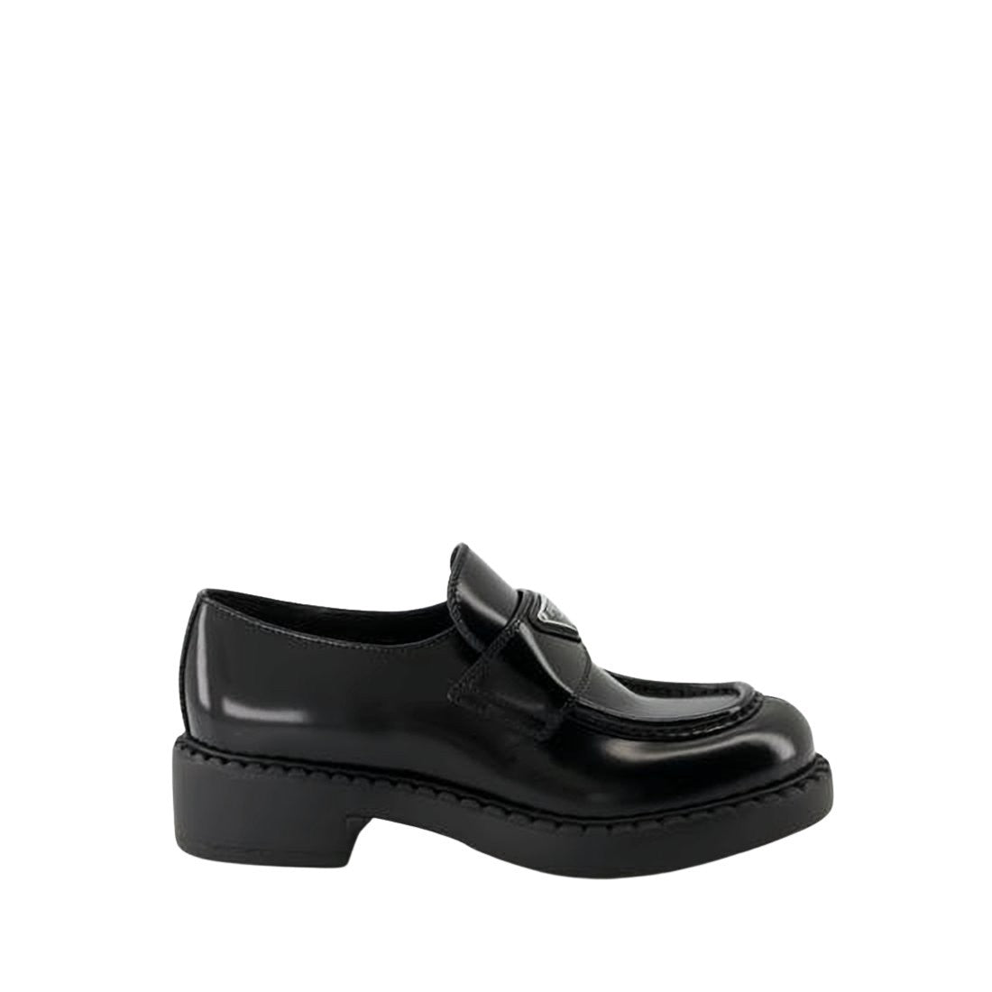 Prada Polished Lambskin Mule With Chunky Rubber Sole
